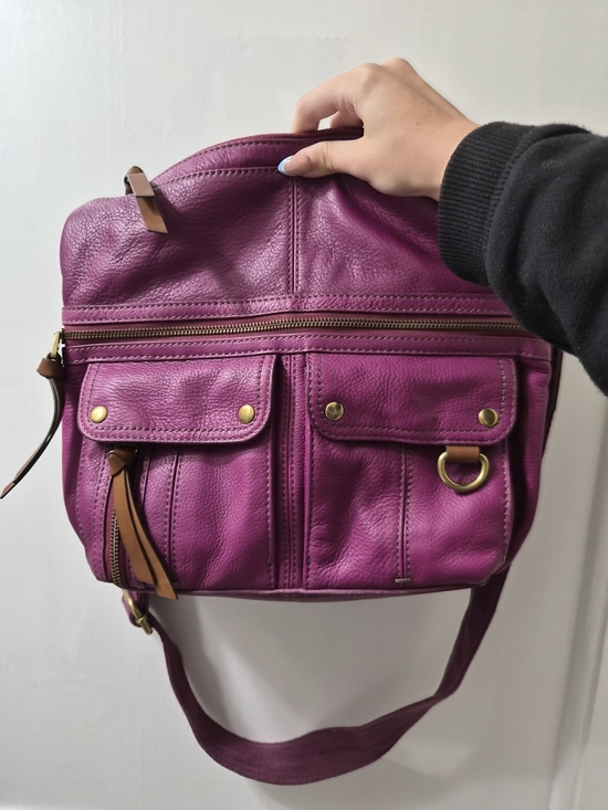 Fossil Handbags - Fossil Fuchsia Leather Crossbody Bag